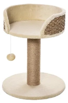 Immagine prodotto di Albero per gatti con cesta e pallina giocattolo | Colore: Beige | Dimensioni: 40x40x49 cm