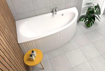 Image de ECOLAM Baignoire d'angle Milena 150x70 cm gauche | bonde vidange et trop-plein automatique | pieds + silicone
