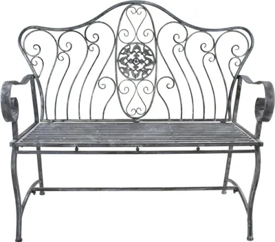 Produktbild von Metall Sitz-Bank 125cm grau-weiß