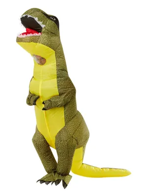 Image de Costume gonflable de dinosaure T-Rex, vert, une pièce
