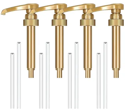 Sirup-Pumpdispenser, 4 Stück, gold, für 750 ml Flaschen