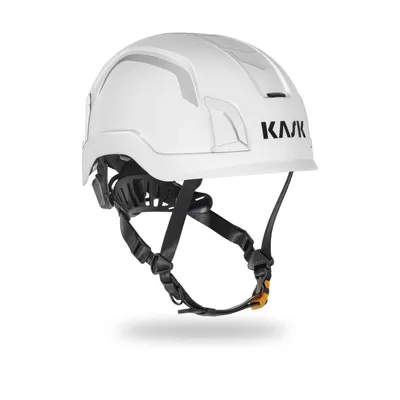 Produktbild von KASK Schutzhelm ZENITH X Hi-Viz, fluoreszierender Bauhelm, Kletterhelm, Arbeitshelm, Drehrad, EN397, EN50365 Farbe:weiß