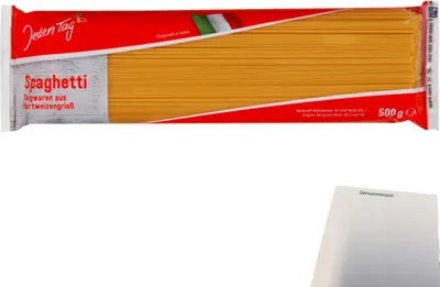 Produktbild von Jeden Tag Spaghetti Hartweizen-Nudeln (500g Packung) + usy Block