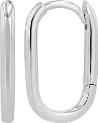Produktbild von "Adalya" 925/- Echt Silber ovale Creole, rhodiniert