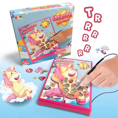 Productafbeelding van Joya Creative Unicorn Operatiespel – Spannend Behendigheidsspel voor Kinderen met Licht en Geluid
