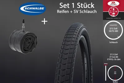 Produktbild von 27.5 Zoll Schwalbe Super Moto X 70-584 Reifen 27.5x2.8 Schlauch SV
