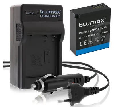 Produktbild von 1x Akku + Lader für Panasonic DMW-BLG10 DMW-BLG10E DC-GX9 DMC-GX7 1025 mAh