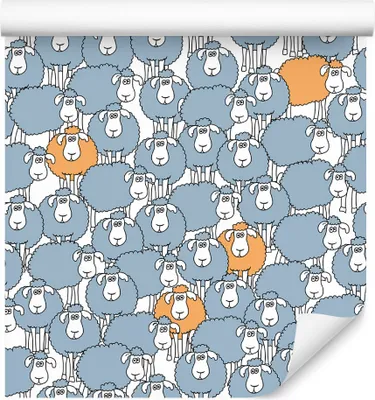 Produktbild von 10m VLIES TAPETE Rolle Kinderzimmer Tiere Schafe Natur Muster Wolle XXL