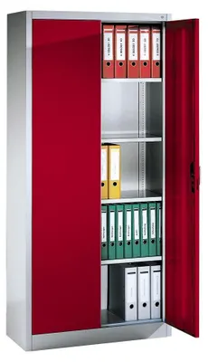 Produktbild von CP Stahlschrank C 2000 Acurado 9460-000 S10693 lichtgrau, rubinrot 4 Fachböden 120,0 x 40,0 x 195,0 cm, aufgebaut, 1 St.