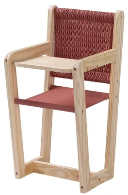 Image de Chaise haute en bois pour poupées jusqu'à 50 cm