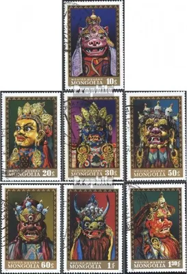 Produktbild von Briefmarken Mongolei 1971 Mi 633-639 (kompl.Ausg.) gestempelt Tanzmasken
