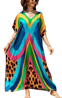 Imagen del producto de Vestido bohemio de playa tipo caftán para mujer, tallas grandes