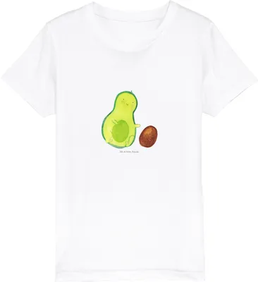 Produktbild von Mr. & Mrs. Panda Kleinkinder T-Shirt Avocado Kern rollt 12-14 Jahre (152/164) - Weiß - Geschenk, Geburtstag, Kindershirt, Bio Kinder, Liebe, Öko, Shirts für, Teenager