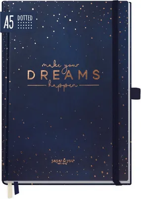 Produktbild von paper&you Journal Premium / dotted / A5 / Make your dreams happen / Häfft