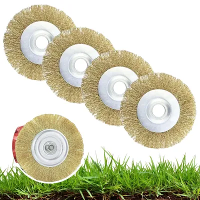 Image de Lot de 4 brosses rondes, 11,5 cm, en laiton, pour perçeuse