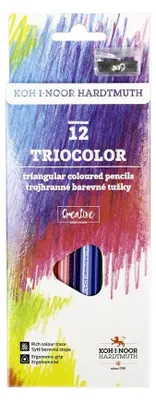 Produktbild von Buntstifte Triocolor Schul- Farbstifte inklusive Anspitzer im 12er Pack