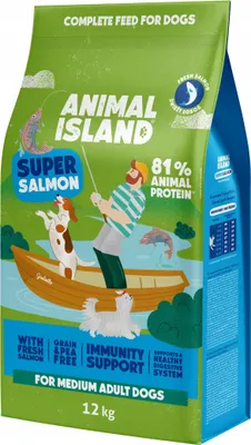 Produktbild von ANIMAL ISLAND Adult Medium Salmon - trockenfutter für Hunde - 12kg