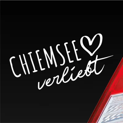 Produktbild von Auto Aufkleber Chiemsee verliebt Herz See Sea Liebe Car 19x8 cm Weiss Matt Sticker Heckscheibenaufkleber