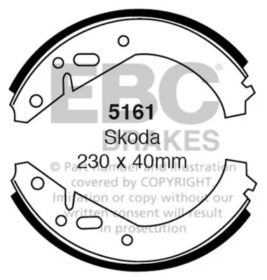 Zdjęcie produktu dla EBC Zestaw szczęk hamulcowych tył Skoda