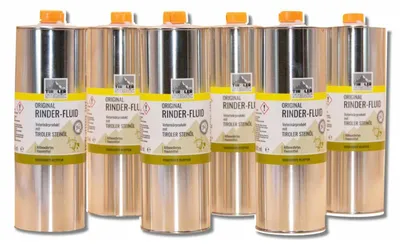 Produktbild von Tiroler Steinöl Rinderfluid  1000 ml Fliegen- u. Insektenschutz für Pferde Set mit 6 Stück