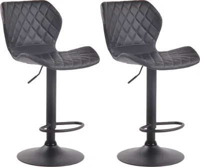 Produktbild von 2er Set Barhocker HLO-CP14 Kunstleder schwarz  schwarz
