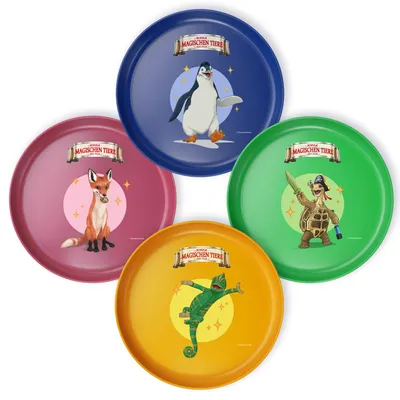 Produktbild von AWAVE®  Die Schule der Magischen Tiere Kindergeschirr Teller Set 4-teilig rPET, KI-generiertes Bild