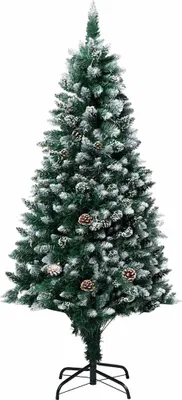 Produktbild von vidaXL Künstlicher Weihnachtsbaum mit LEDs Kugeln Zapfen 180 cm