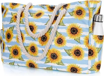 Produktbild von Wasserdichte Strandtasche für Damen, großes Fassungsvermögen, Reißverschluss mit Seil-Schultergurten, F