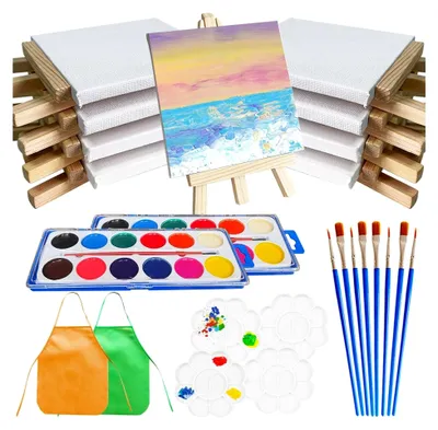 Produktbild von 32-teiliges Mini-Leinwand- und Staffelei-Set