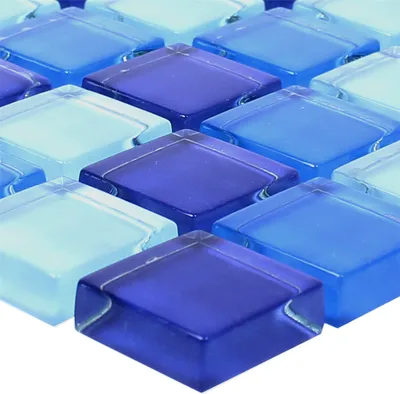 Produktbild von Glasmosaik Fliesen Blau Mix 23x23x8mm