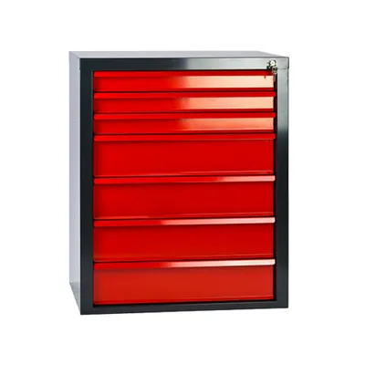 Produktbild von ADB Schubladenschrank TAUROX 7 Schubladen 70 x 90 cm (B x H) Anthrazitgrau / Verkehrsrot