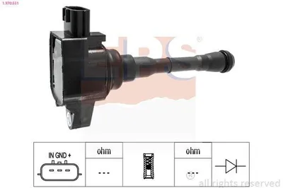 Image de EPS 1.970.551 Bobine d'allumage pour RENAULT Clio IV berline (BH), Kadjar (HA, HL), Mégane IV Grandtour (K9A/M/N), Mégane IV berline (B9A/M/N) et Espace V (JR)