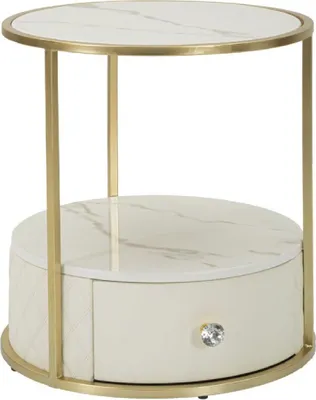 Immagine prodotto di Mauro Ferretti Sharon comodino Ø 43x48 cm bianco oro