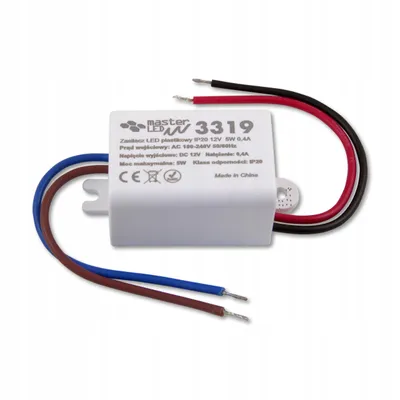 Obrázek produktu pro Napájecí zdroj MasterLED Mini LED 12 V DC, 5 W, 0,4 A, plastové pouzdro, kompaktní LED transformátor pro nábytek a skříně