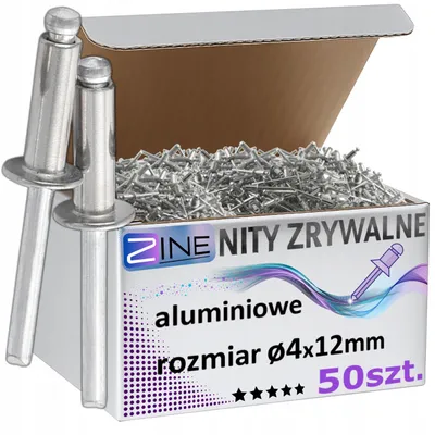 Obrázek produktu pro Hliníkové nýty ZINE 4x12mm, 50ks, odolné proti korozi