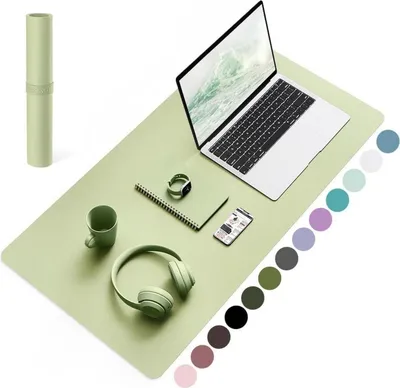 Image de YSAGi Sous-mains Tapis de souris Cuir Daim 80x40cm Matcha