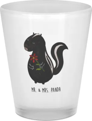 Produktbild von Mr. & Mrs. Panda Schnapsglas Stinktier Blume - Transparent - Geschenk, Shot Glas, Schnaps, Pinnchen, Likör, Dreams, Raubtier, Träume, Gläschen, Skunk, Wildtier