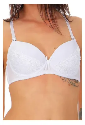 Produktbild von Wattierte Bügel BHs mit Spitze Büstenhalter Unterwäsche Cup B; Weiß 70 B