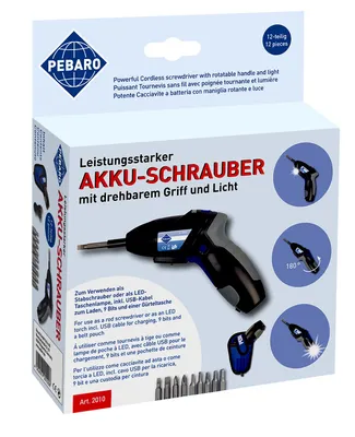 Obrázok produktu pre Akumulátorová vŕtačka s otočnou rukoväťou a LED svetlom