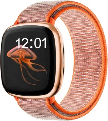 Produktbild von Strap-it Fitbit Sense Nylon Armband (Orange)