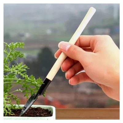 Produktbild von 3-teiliges Mini-Gartenwerkzeug-Set – rostfreier Eisenspaten, Schaufel und Rechen für Topfbepflanzung, Zimmerpflanzen und Kräutergartenpflege