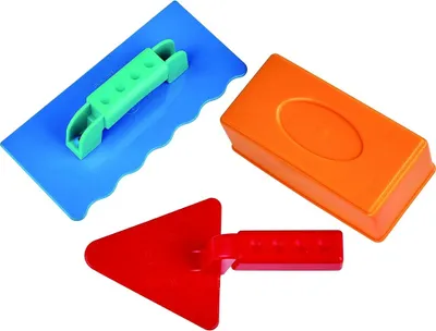 Produktbild von Sandspielzeug Maurermeister-Set, 3-teilig Sandform, Maurerkelle, Putzkelle, Strandspielzeug