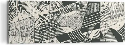 Produktbild von Bild auf Leinwand - Leinwandbild - 3 Teile - Abstraktion Vintage Schwarz - 120x40cm - Wand Bild - Wanddeko - Wandbilder - Leinwanddruck - Bilder - Wanddekoration - Leinwand bilder - CA120x40-5052