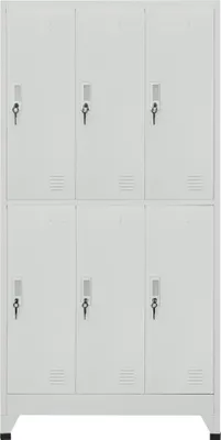 Produktbild von vidaXL Schließfachschrank mit 6 Fächern Stahl 90x45x180 cm Grau