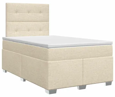 Obrázek produktu pro vidaXL Skříňová postel s matrací krémová 120 x 190 cm látka