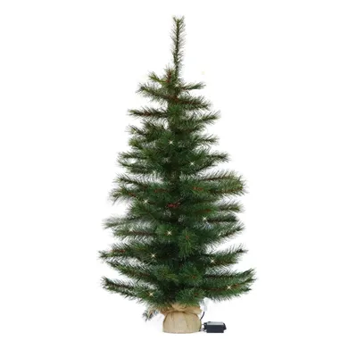 Produktbild von Künstlicher Weihnachtsbaum LED warmweiß kiefernähnlich mit Frosteffekt batteriebetrieben beleuchtet : 90 cm