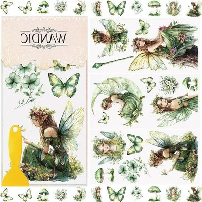 Zdjęcie produktu dla Ozdobne naklejki samoprzylepne – dekoracja mebli – 15 x 30 cm – zielone