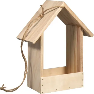 Produktbild von Rayher Bausatz Vogelfutterhaus, Holz,, 19,5 x 9,8 x 25 cm, Vogelhaus klein, zum Bemalen, Futterhaus, 70052505, Natur