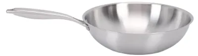 Immagine prodotto di Wok con manico, in acciaio inossidabile 304, con rivestimento antiaderente, padella, pentola adatta per piani cottura a induzione, elettrici, a gas e tutti i tipi di fornelli, diametro 34 cm / 13,4 pollici