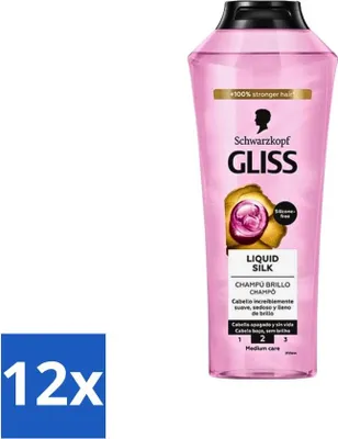 Immagine prodotto di Gliss-Kur Shampoo - Seta liquida - Cura dei capelli setosi - 400 ml - Confezione risparmio - 12 pezzi